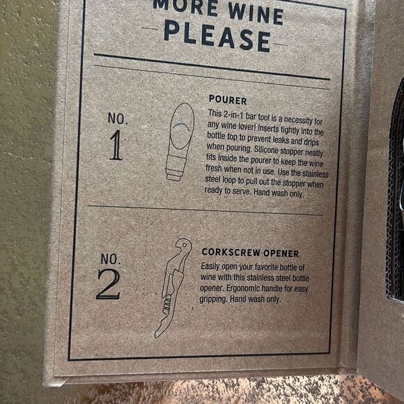 More Wine Please Corkscrew Set Boxed - Picture 4 of 5